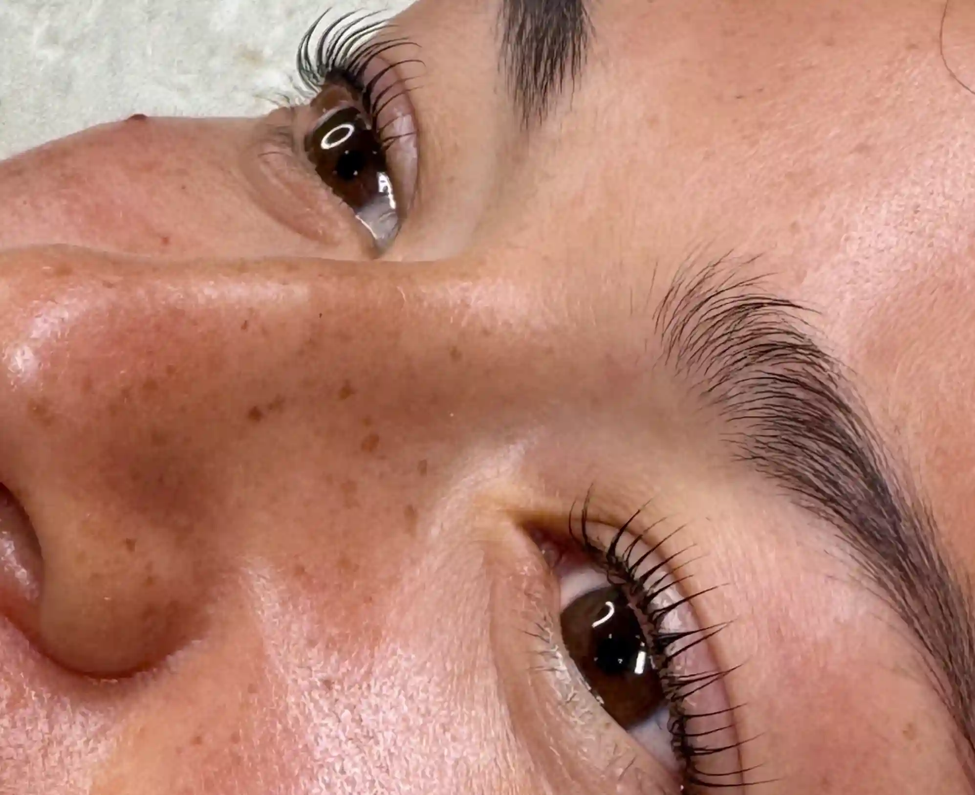Eyelash botox treatment at beauty salon